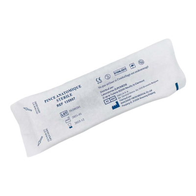 Pince anatomique plastique 12,5 cm bouts mousse