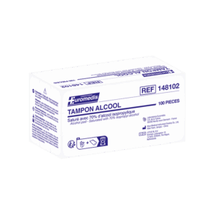 Tampons alcool 70° Euromedis – Boîte de 100